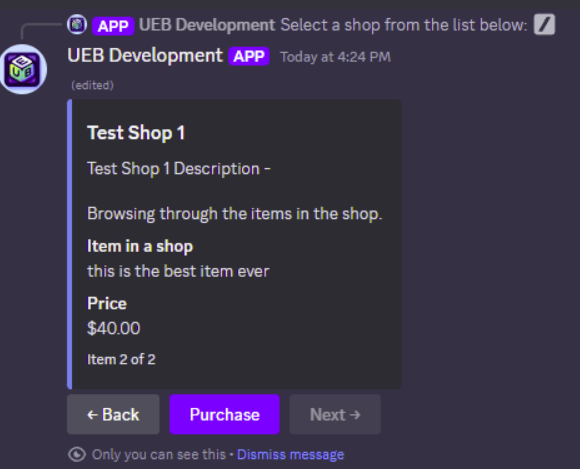 UEBot Shops Management
